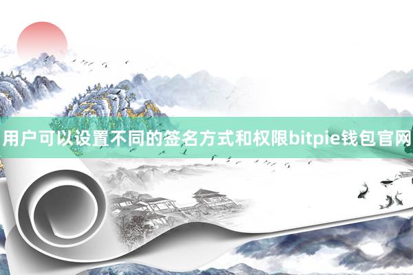 用户可以设置不同的签名方式和权限bitpie钱包官网