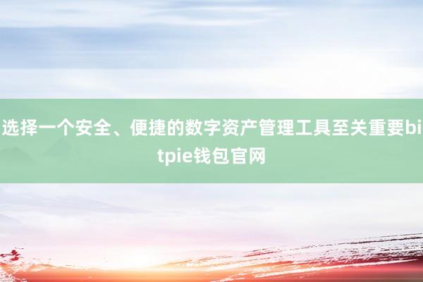 选择一个安全、便捷的数字资产管理工具至关重要bitpie钱包官网