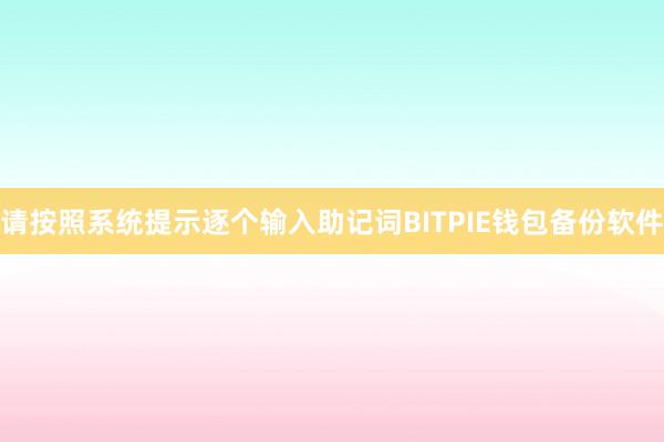 请按照系统提示逐个输入助记词BITPIE钱包备份软件