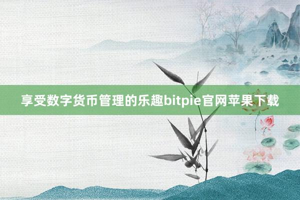 享受数字货币管理的乐趣bitpie官网苹果下载