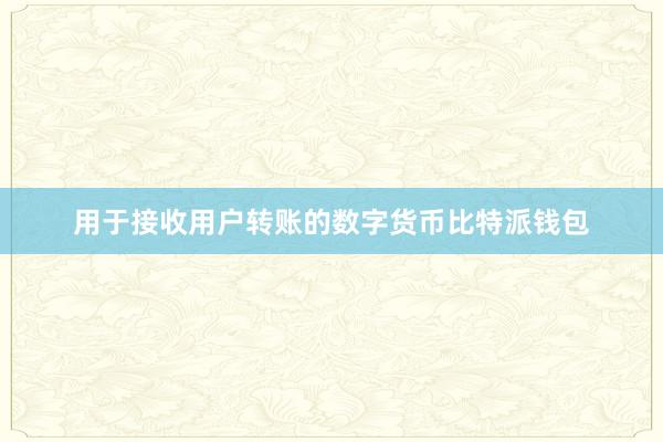 用于接收用户转账的数字货币比特派钱包