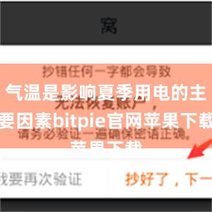 气温是影响夏季用电的主要因素bitpie官网苹果下载