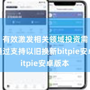 有效激发相关领域投资需求；通过支持以旧换新bitpie安卓版本