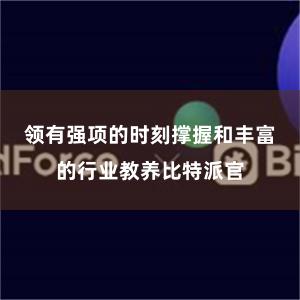 领有强项的时刻撑握和丰富的行业教养比特派官